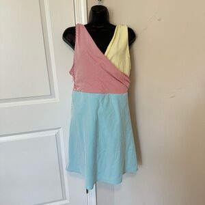 Lands' End Women's Colorblock One Piece Swimsuit - Red, Yellow, Blue